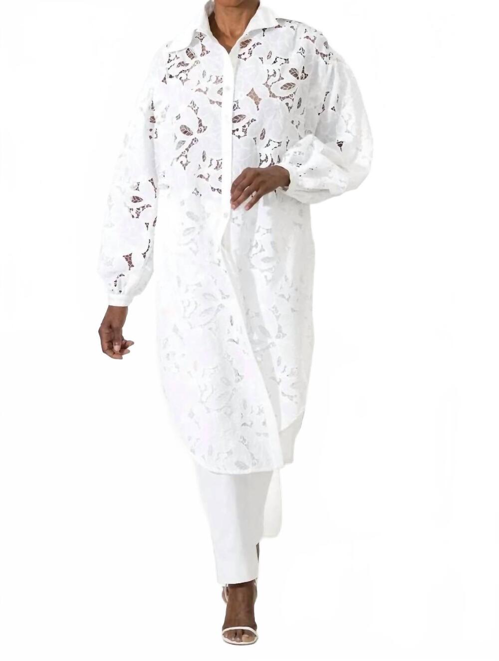 NEW KEVAN HALL lace dress in white